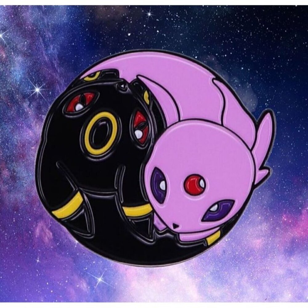 Pokémon Umbreon and Espeon Yin Yang Enamel Pin - Elegant Collectible